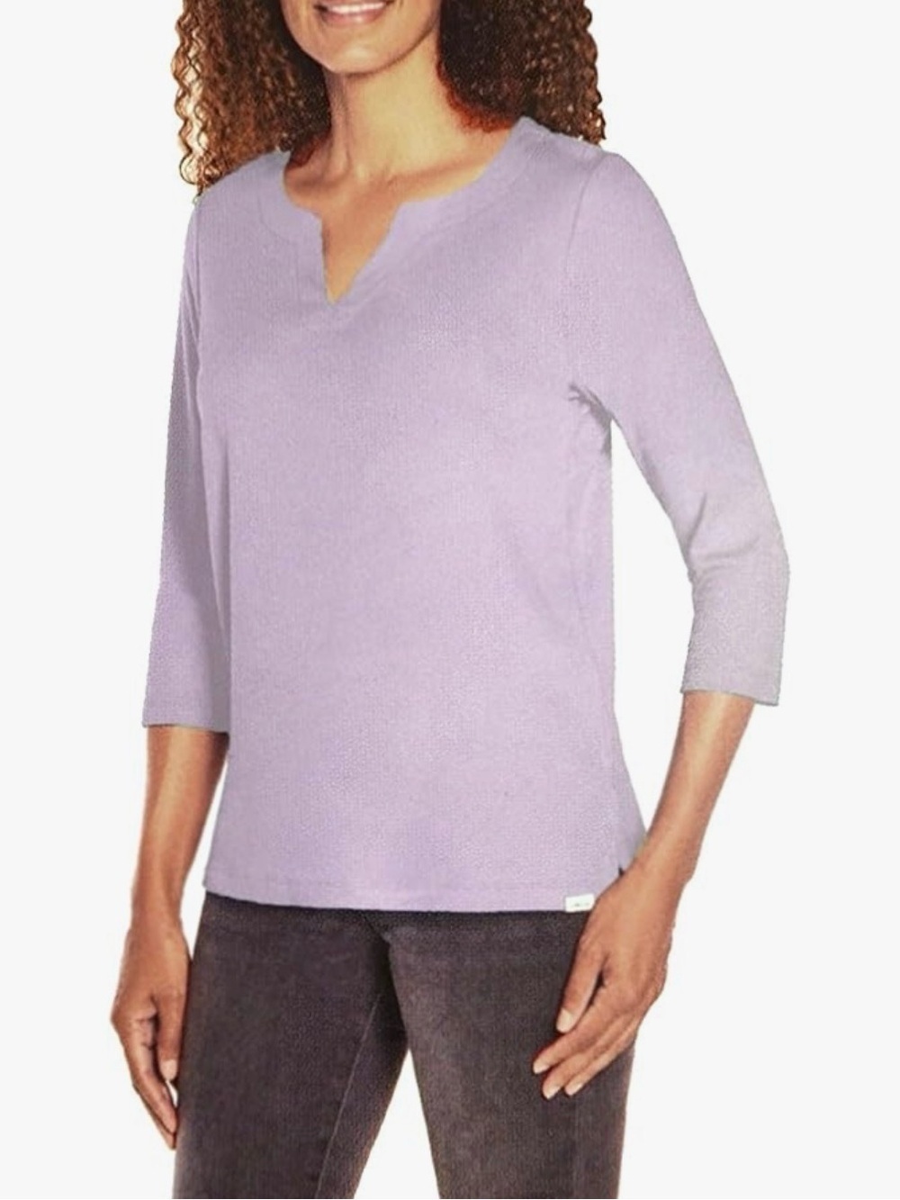 Orvis Lavender V-Neck Short Sleeve Tee